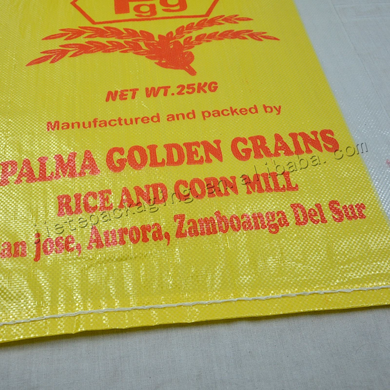Customized plastic pp woven basmati rice packing bags 25kg for grain,flour,bean