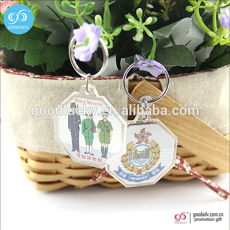 Wholesale promotion acrylic clear Plastic key chains