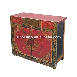 wholesale antique furniture chinese vintage antique original painted storage cabinets