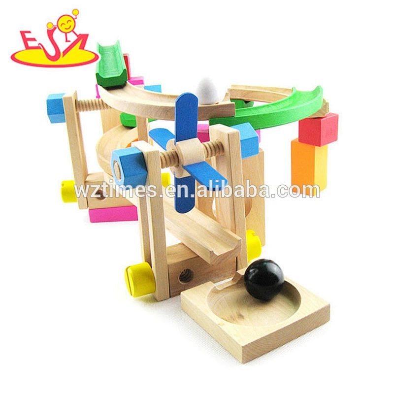 2018 wholesale kids wooden marble runs fashion baby wooden marble runs popular children wooden marble runs W04E039