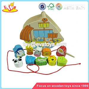 Wholesale DIY beautiful decoration cute wooden beaded baby toy W11E008
