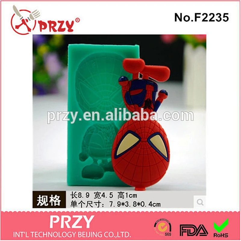 F2235 przy cupcake spider-man silicone mold for fondant