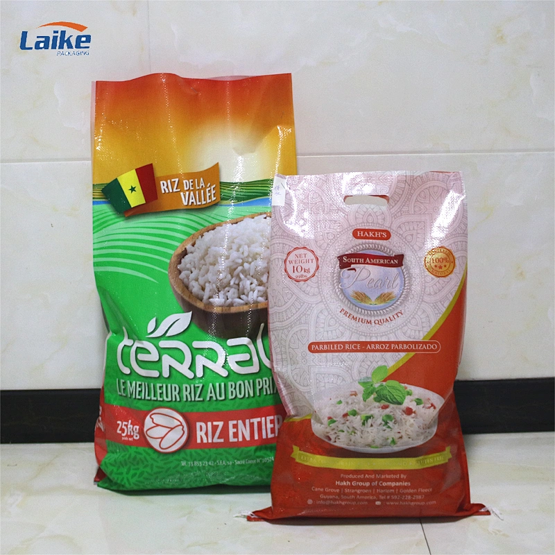 Custom print rice packaging bag 50kg 25kg with logo plastic woven bag pp woven bag for rice flour