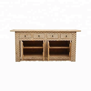 chinese antique reproduction natural wood oriental buffet living room furniture