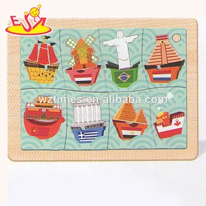 wholesale baby wooden 3d puzzle diy toy educational kids wooden 3d puzzle diy toy wooden 3d puzzle diy toy W14C151
