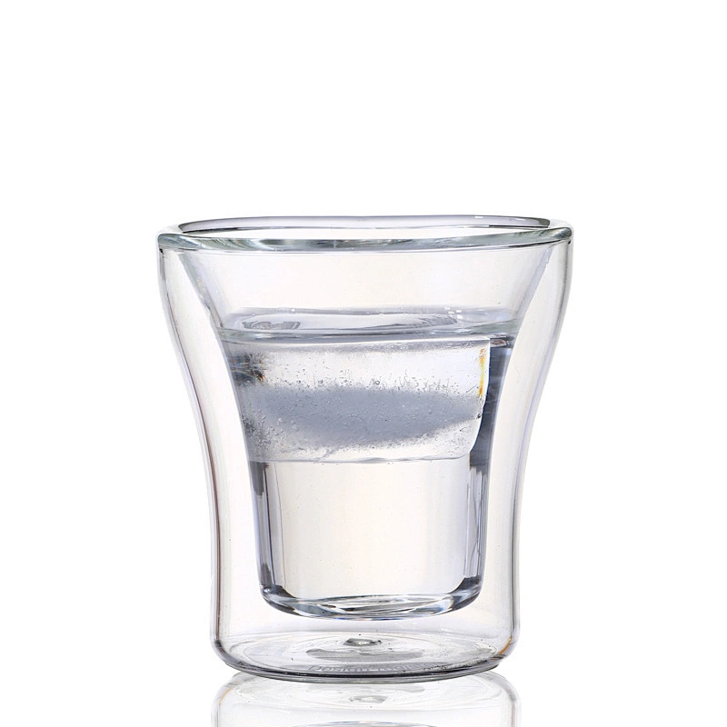 Guangzhou manufactory best selling products double wall tea glass flashlight mug & glass coffee cup with handle