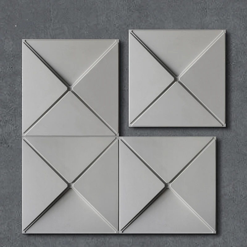 New Concrete 3D Tile molds Square cement wall decoration geometry Brick Silicone mould