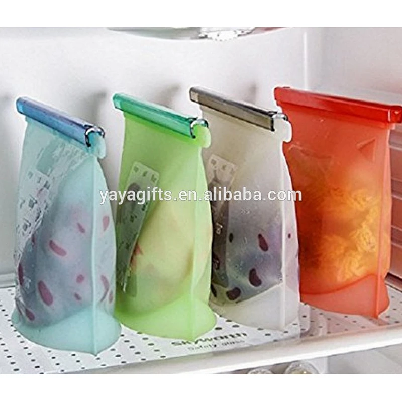 Refrigerated Cooler Reusable Silicone Food Bag, Preservation Storage Container Airtight Seal Cooking Bag