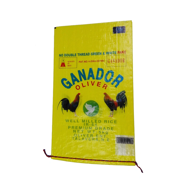 5kg transparent plastic bopp laminated basmati rice packing bag with D cut handle