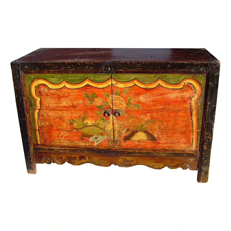Vintage Rustic Furniture Mongolia Cabinet