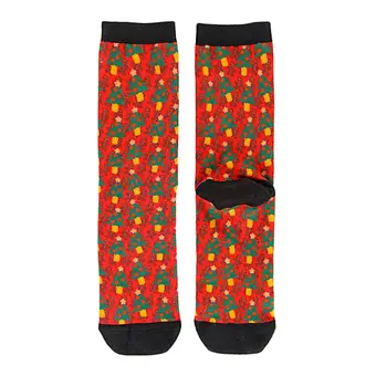 High Technique Digital Printing Crew Sock Christmas Bamboo casual Style  Fashion haqppy Sock  Women