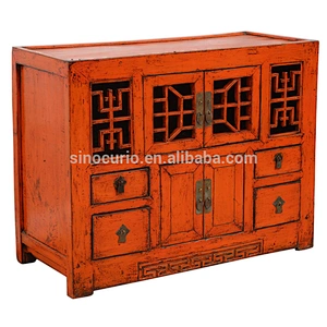 Chinese antique wooden furniture vintage carved shoe rack cabinet