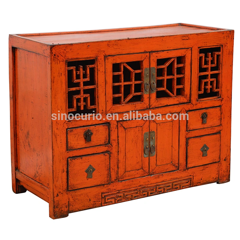 Chinese antique wooden furniture vintage carved shoe rack cabinet