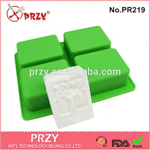 Handmade square silicone soap tray