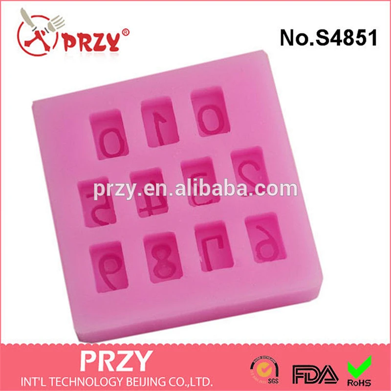 S4851 Beautiful Numbers 3D Silicone Mold chocolate Cake Decorating Fondant Mold
