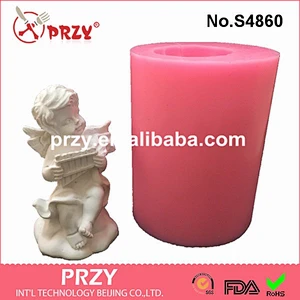 S4860 3d Angel cupid silicone soap molds cupid decorative fondant mold for sell