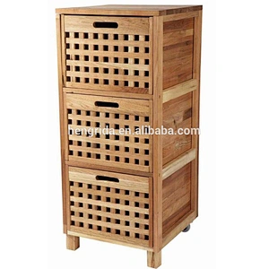Nordic grid solid oiled walnut wood storage sideboard cabinet with 3 drawers