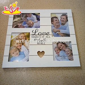 2018 wholesale 4 hole wooden heart-shaped decoration picture frame W09A051