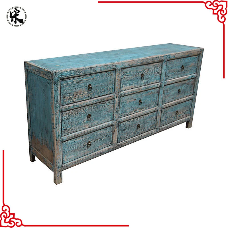 chinese antique reproduction distressed shabby chic buffet living room furniture