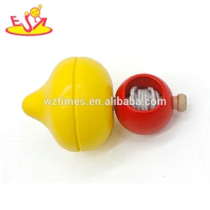 wholesale cheap funny wooden spinning top toy for children W01A308