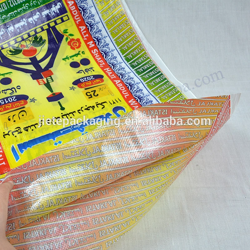 PP woven basmati rice packaging bag 25kg new material plastic sack with design printing