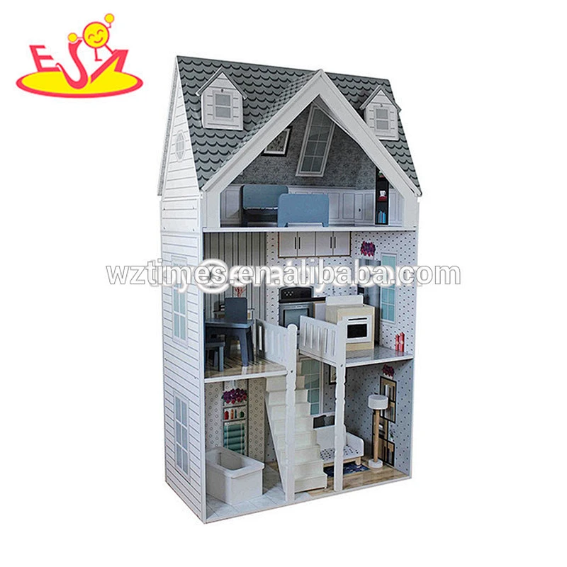 2018 Joyful assembled role play doll house wooden toys for kids W06A270