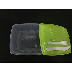 Reusable Lunch clear Bento Container Microwave And Freezer Safe Lunch Box With with knife and fork