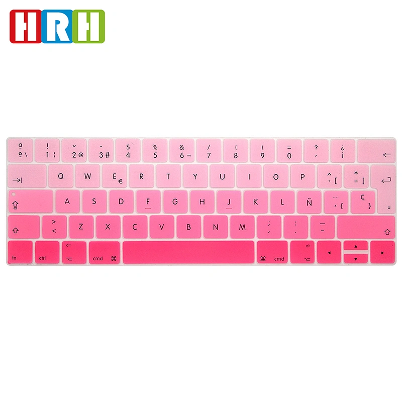 Silicone keyboard cover Rainbow Spanish Keyboard Protective Film keyboard skins For macbook pro touch bar 13 15
