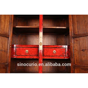 vintage style distress finish solid wooden cabinet