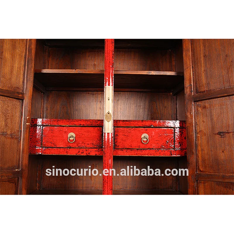 vintage style distress finish solid wooden cabinet