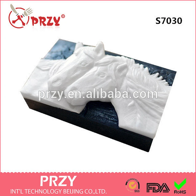 HORSE - SILICONE MOULD - soap making, horses soap bar mold