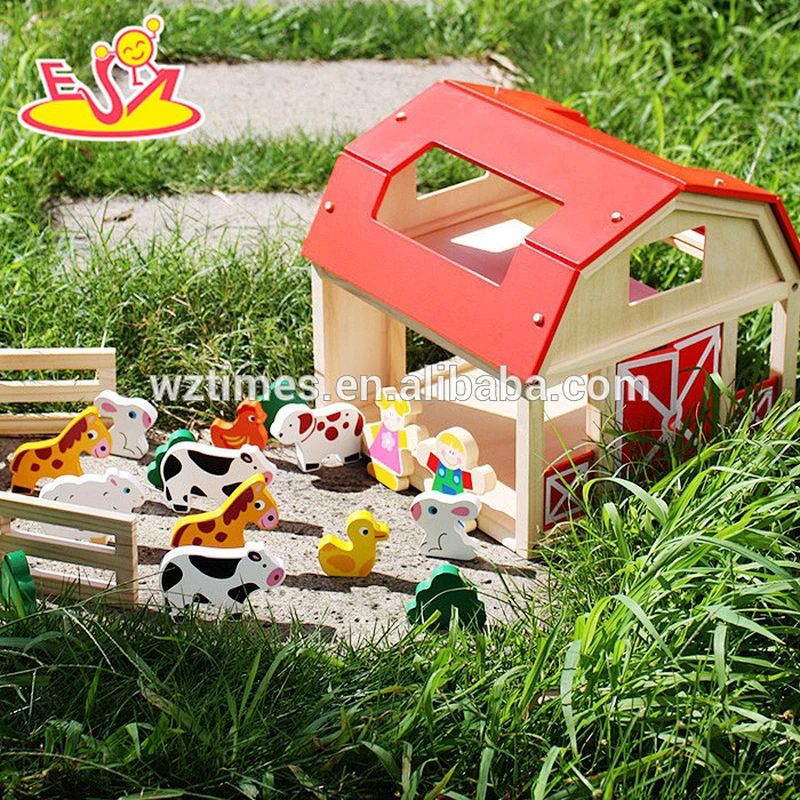 2018 Großhandel Baby aus Holz Bauernhaus Spielzeug diy Kinder aus Holz Bauernhaus Spielzeug, die beliebtesten Kinder aus Holz Bauernhaus Spielzeug W06A156