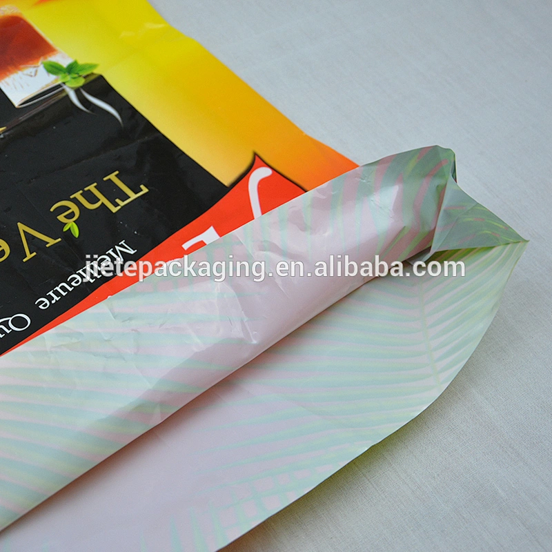 pe plastic tea packing bag with gusset side