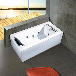 High quality indoor jet whirlpool bathtub rectangle acrylic hot tub