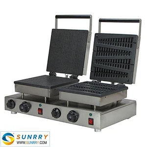 Industrial automatic cast iron square and lolly stick holder maker waffle making machine