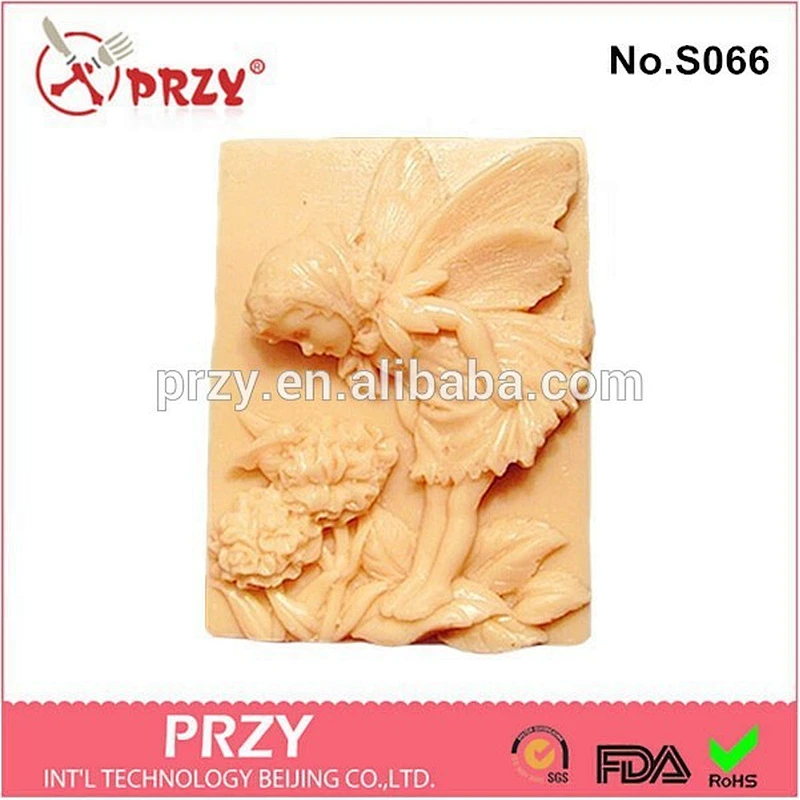 S066 PRZY faery girl silicone soap mold , faery girl silicone molds for soap
