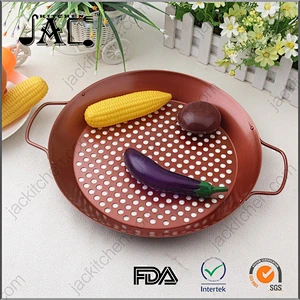 New High Quality Copper Nonstick Round Grill Wok