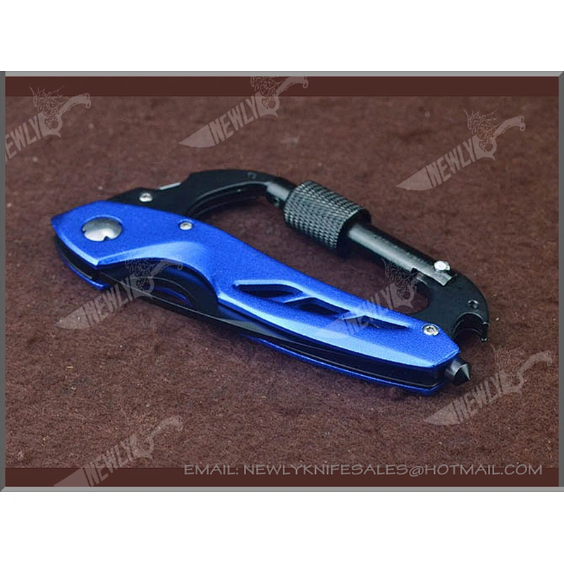 Climbing Button Carabiner Multi Tool Outdoor Camping Folding Knife