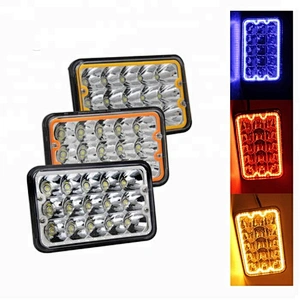 Lightech DOT Truck 45W LED Work Light Red Blue White Yellow Square Angle Eye 4X6 led headlight