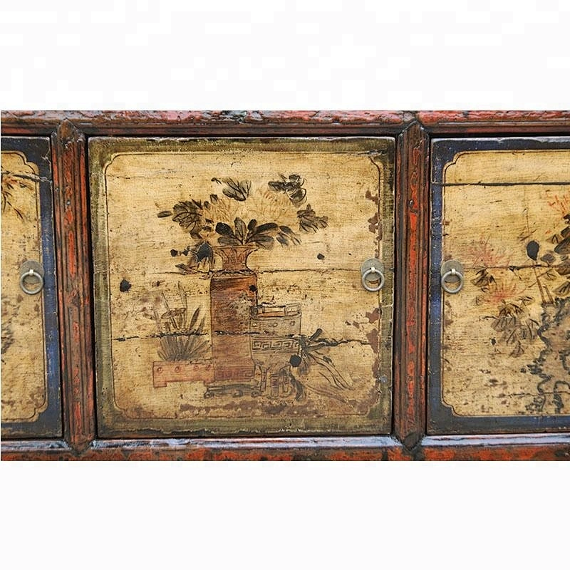 chinese antique reproduction distressed lacquer oriental old furniture