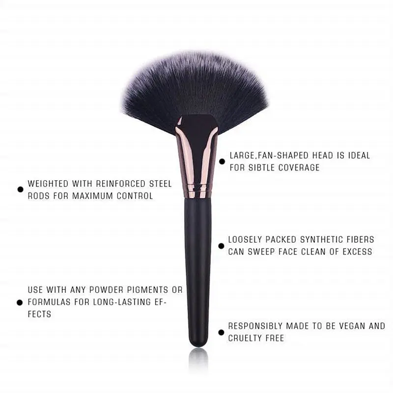 Wholesale makeup tools custom logo makeup fan powder blush contour brush