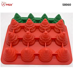 12 Cavity creative Christmas tree silicone Cake molds 100% handmade Silicone Soap mold