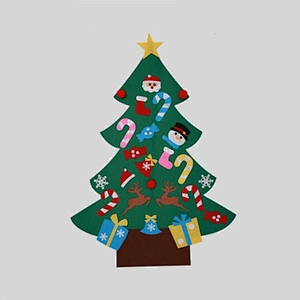 Wholesale New Design 3D Christmas Hanging Decorative Christmas Tree Decoration Gift Large Size Handmade DIY Felt Cloth Gift