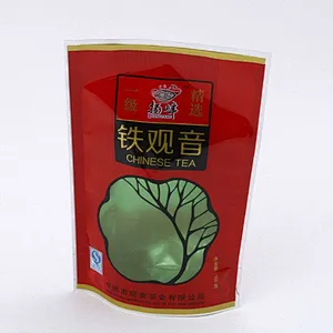 China supplier custom resealable transparent PE plastic bags for tea