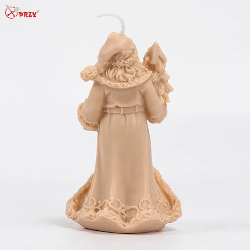 PRZY 3D Santa Candle Silicone Mold Christmas DIY Handmade Soap Molds Crafts Clay Christmas Resin Decorating Tool