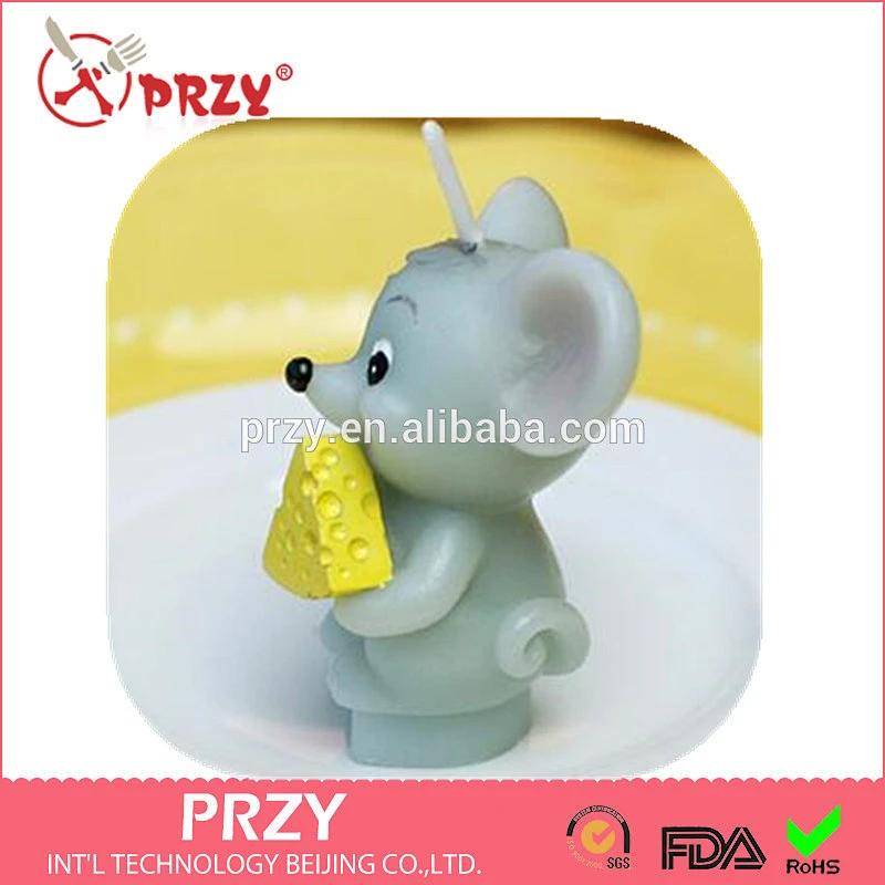 S4127 PRZY Eat rice rat Zodiac small candle silicone mold holiday party supplies wholesale handmade soap molds