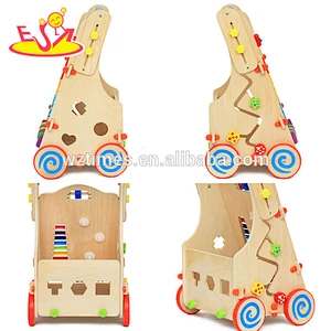 wholesale high quality wooden baby walker outdoor wooden baby walker W16E052