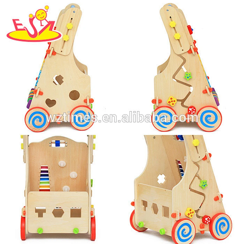 wholesale high quality wooden baby walker outdoor wooden baby walker W16E052