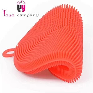 Oval shaped Soft food grade silicone cleaning dish brush
