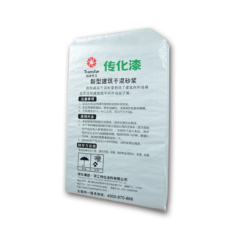Customized bopp laminated construction cement, putty, mortar pp woven bag with valve port